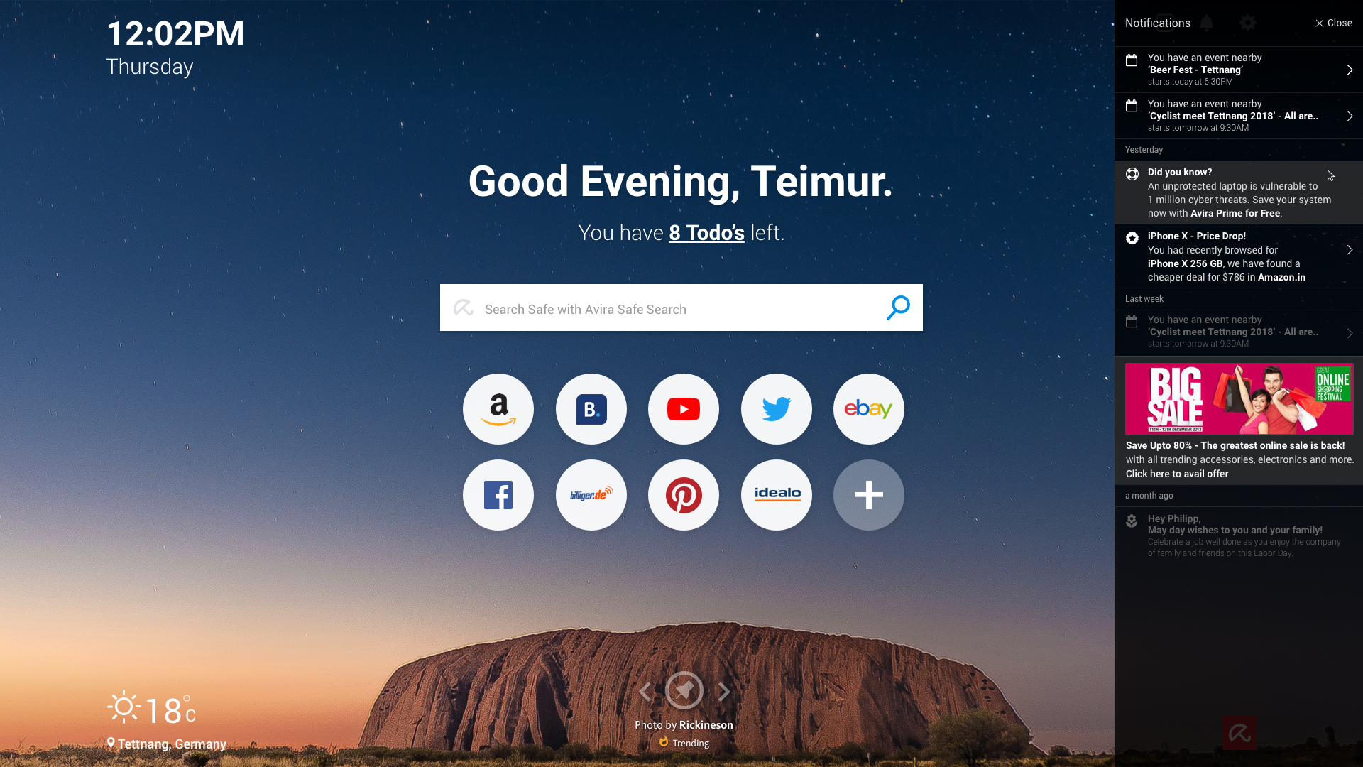 Notification sidebar